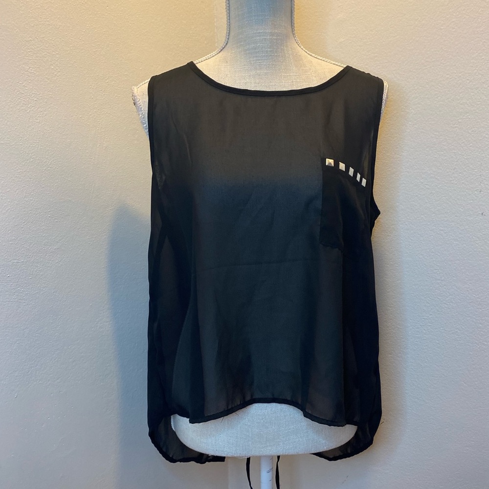 Iky ❤️ me Black Sheer Tank Top